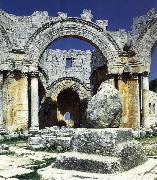 unknow artist, Ruins of the Kalat-Simon-rampart trip church, Syria